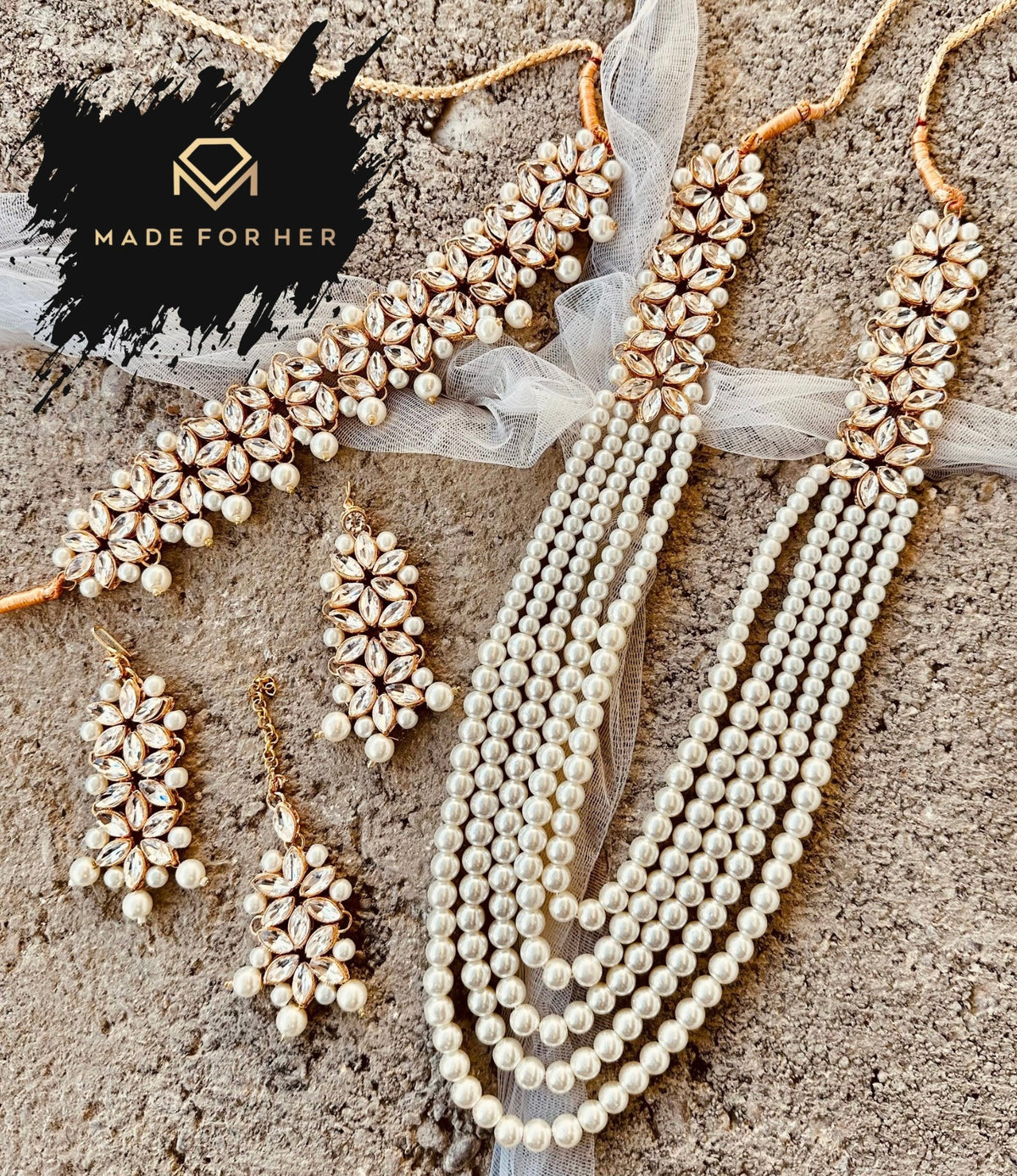 Ethereal Pearl Cascade Set - WM1001