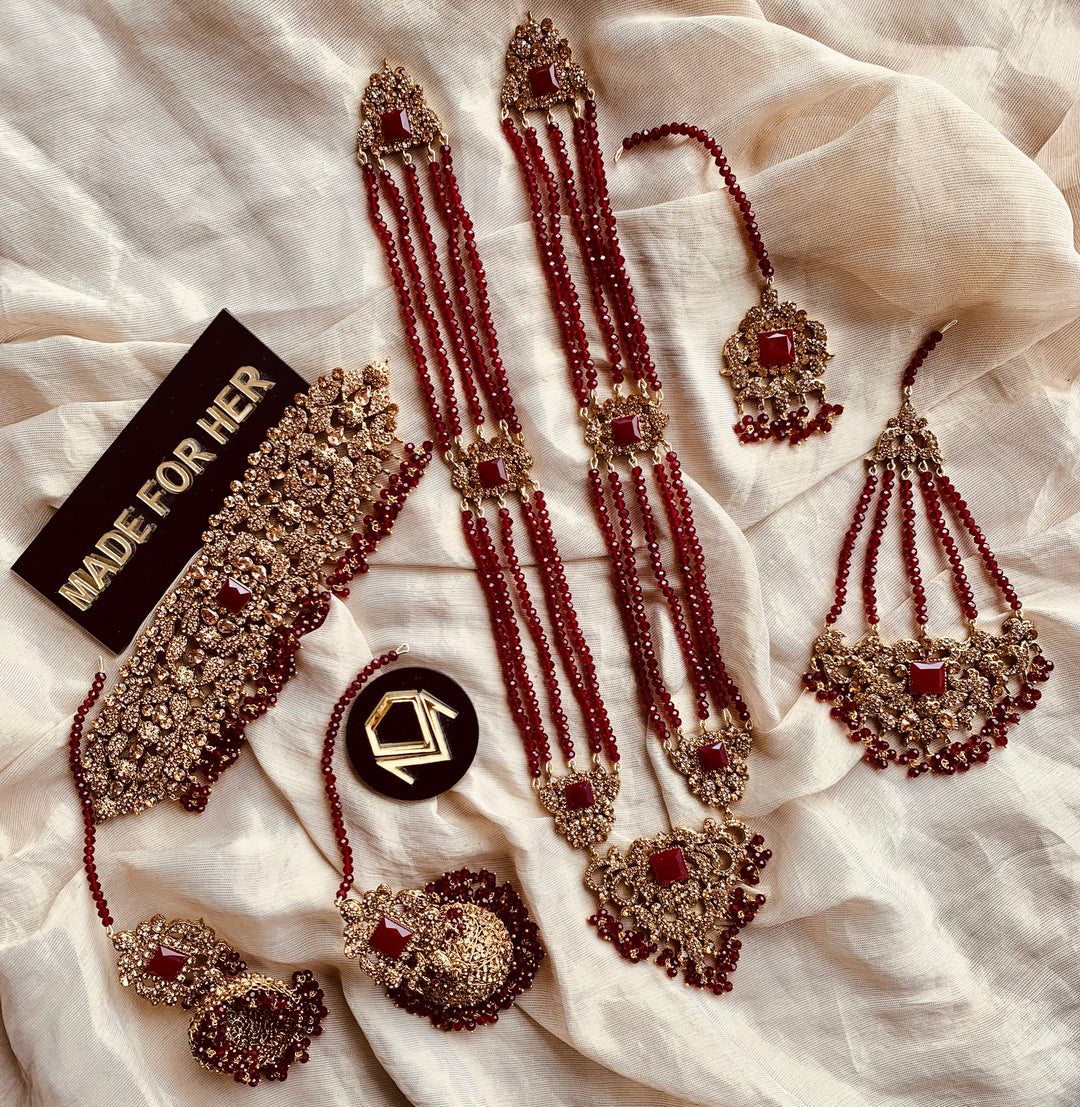 Dulhan Set Maroon Bridal Set Sitara-e-Dulhan Bridal Set LA018